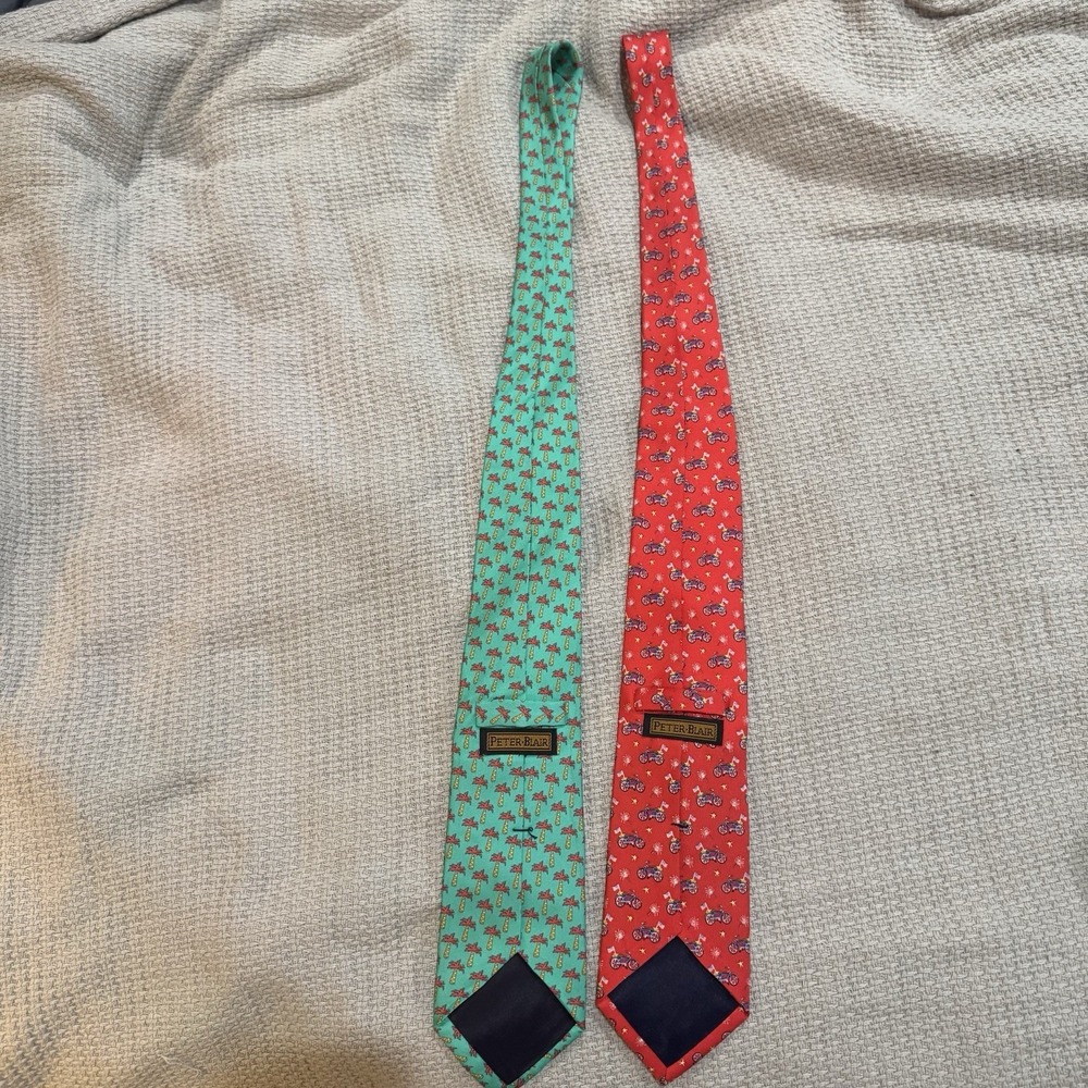 2 Peter Blair Tie‎ 4th July Palm Trees Print 100% SilkUSA 58" Necktie
